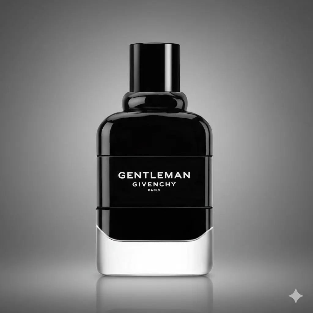 Givenchy Gentleman perfume bottle black elegant woody floral fragrance
